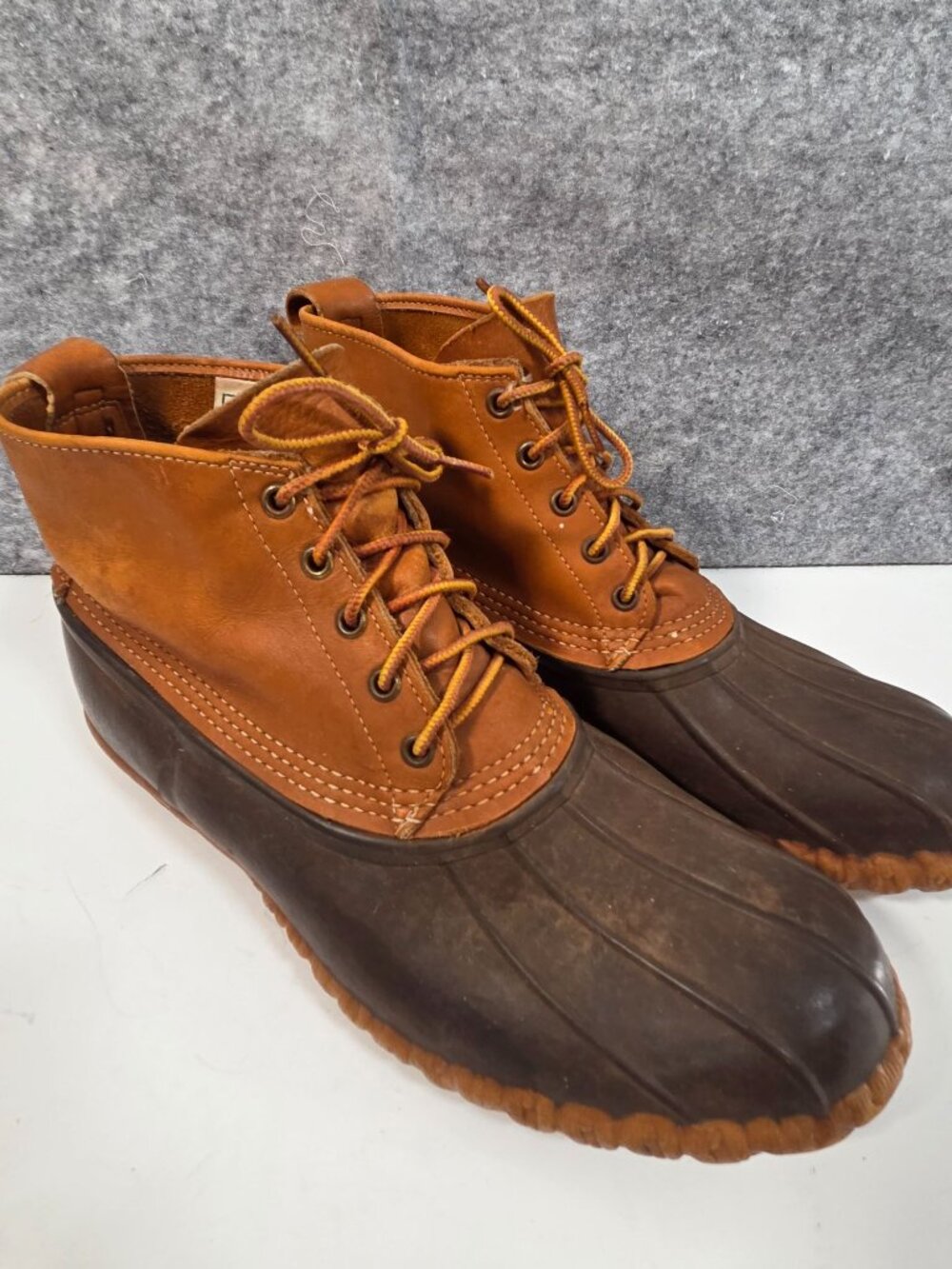 L.L. Bean Duck Boots Men’s 12 Brown Leather Bean Boots Gorpcore Vintage Outdoor